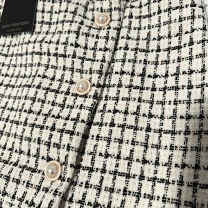 Marc New York tweed ivory white and black skirt Ivory size 10. NWT